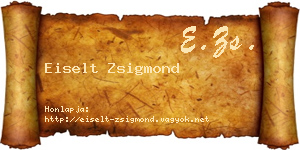 Eiselt Zsigmond névjegykártya